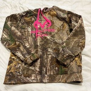 Realtree Camo Hoodie with Pink Logo and Drawstrings